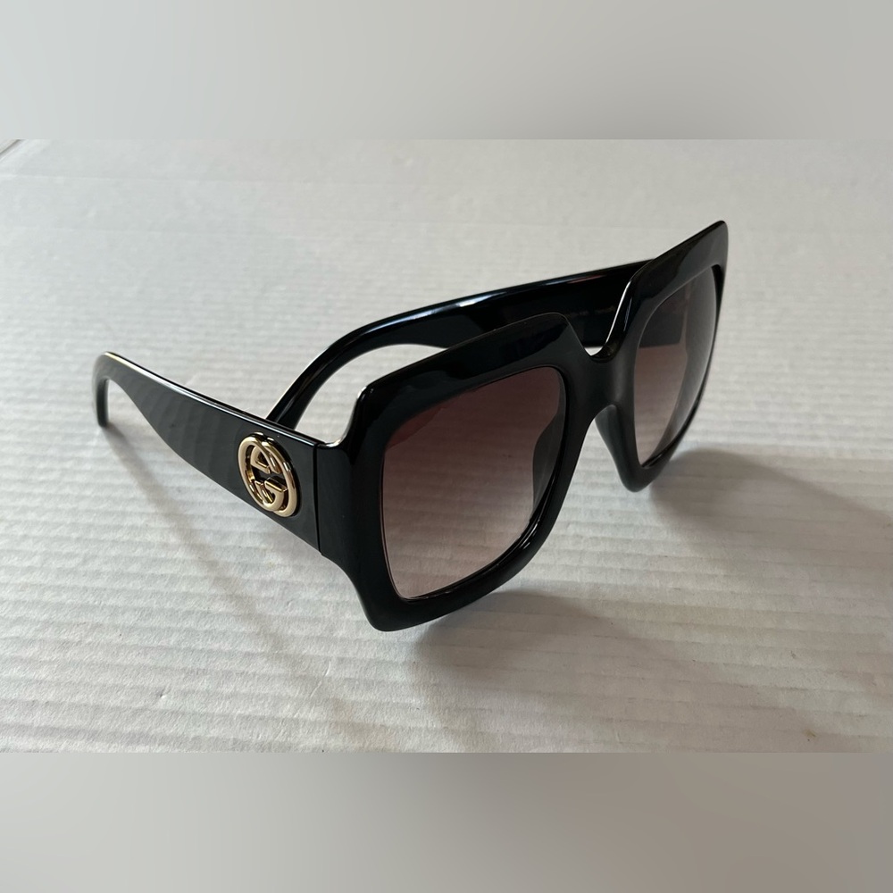 Gucci Black Sunglasses with Gold Accent